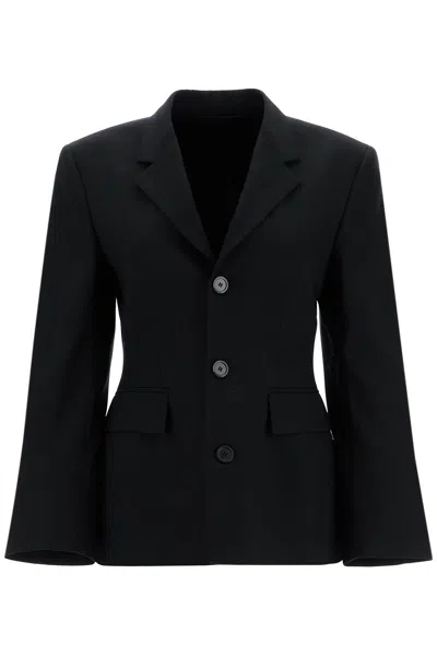 Balenciaga Single-breasted Hourglass Jacket In Black