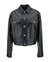 Balenciaga Black Cropped Jacket With Silver-tone Branded Buttons In Super Smooth Leather Woman In Black