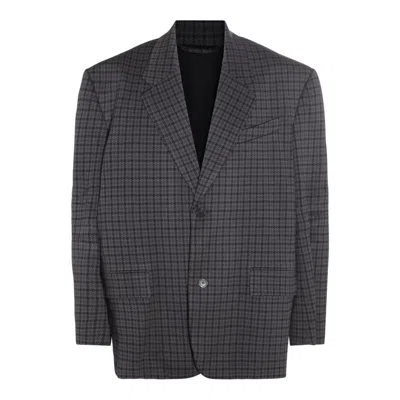 Balenciaga Single-breasted One Button Jacket In Grey