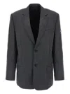 Balenciaga Wool Blazer With Notch Lapel And Pockets In Gray