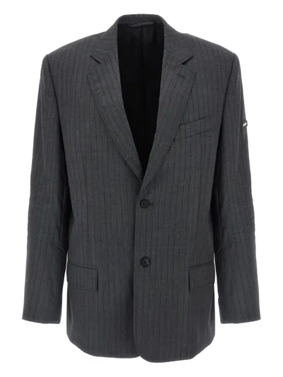 BALENCIAGA SINGLE-BREASTED PINSTRIPE BLAZER