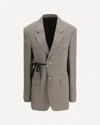 Balenciaga Tailored Wrap Jacket With Checkered Design For Women In Gray