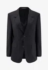 Balenciaga Single-breasted Wool Blazer In Black