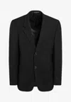 Balenciaga Single-breasted Wool Blazer In Black