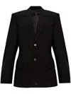 Balenciaga Single-breasted Wool Blazer In Black