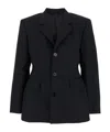 Balenciaga Hourglass Black Single-breasted Jacket With Notched Revers In Wool Woman In Black