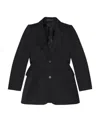 Balenciaga Single-breasted Wool Blazer In Black