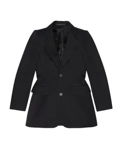 Balenciaga Single-breasted Wool Blazer In Black