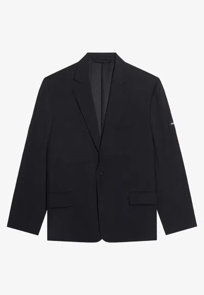 Balenciaga Single-breasted Buttoned Blazer In Black