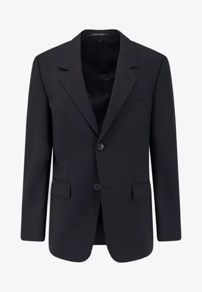 Balenciaga Single-breasted Buttoned Blazer In Black