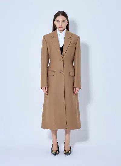 Balenciaga Single-breasted Coat In Brown