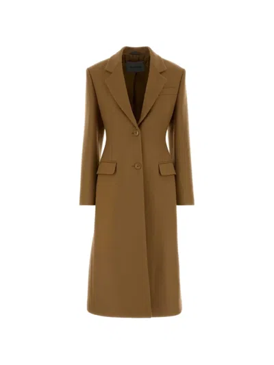 Balenciaga Tailored Single-breasted Melton Wool Jacket With Structured Shoulders In Brown