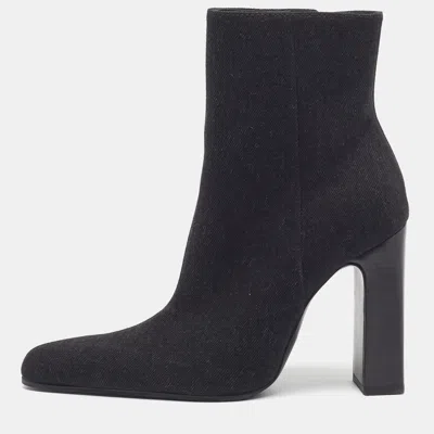 Pre-owned Balenciaga Size 37 Black Denim Ankle Length Boots