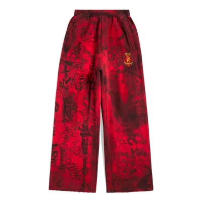 Balenciaga Skater Graffiti Baggy Sweatpants 'red'