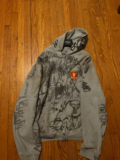 Pre-owned Balenciaga Skater Hoodie In Grey