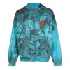 Balenciaga Distressed Logo Patch Hoodie In Blue