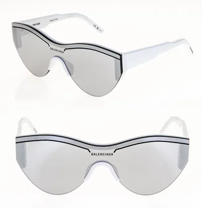 Pre-owned Balenciaga Ski 0004 White Silver Mirrored Mask Fashion Sunglasses Bb0004s 005