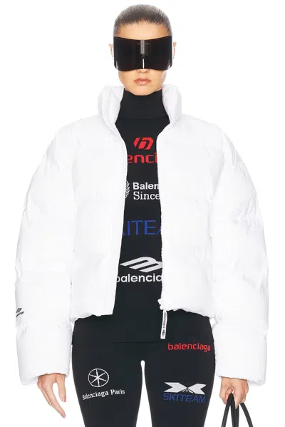 Balenciaga Ski Cropped Puffer Jacket In White