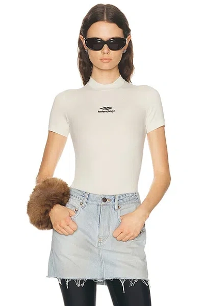 Balenciaga Ski Fitted Crewneck Top In White