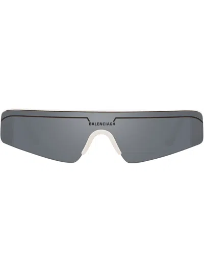 Balenciaga Ski Rectangle-frame Sunglasses In White