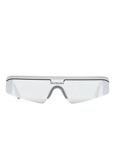 Balenciaga Ski Rectangular-frame Sunglasses In Grey