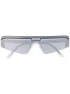 Balenciaga Grey Ski Rectangular-frame Sunglasses In Weiss