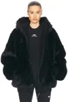 Balenciaga Women Faux-fur Zip-up Jacket In Black