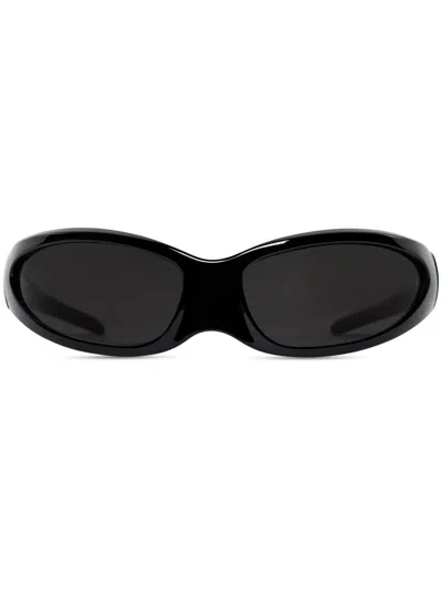 Balenciaga Skin Cat Round-frame Sunglasses In Black