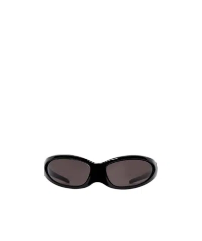 Balenciaga Skin Cat Round-frame Sunglasses In Black