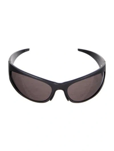 Pre-owned Balenciaga Skin Cut Shield Sunglasses In Gray
