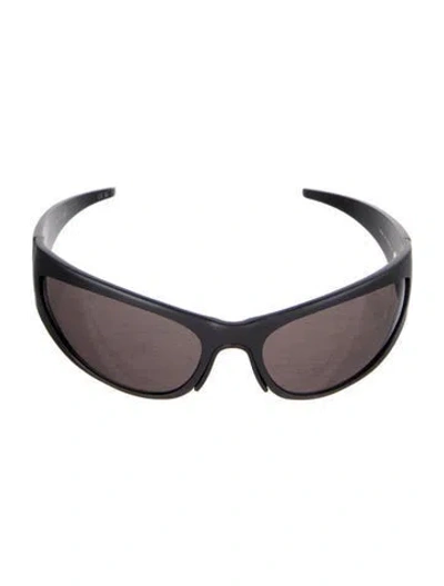 Pre-owned Balenciaga Skin Cut Shield Sunglasses In Gray