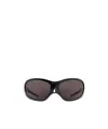 Balenciaga Skin Xxl Round-frame Sunglasses In Black