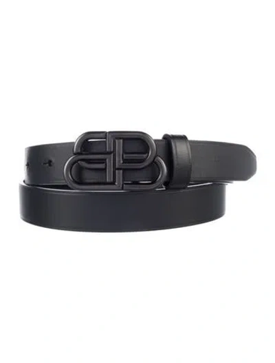 Pre-owned Balenciaga Skinny Leather Belt In Black