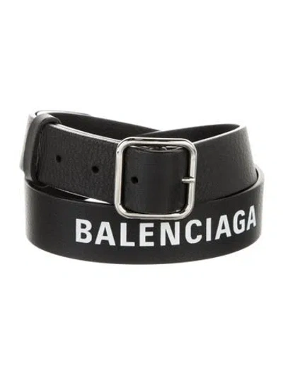 Pre-owned Balenciaga Skinny Leather Belt In Black