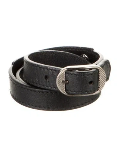 Pre-owned Balenciaga Skinny Leather Belt In Black