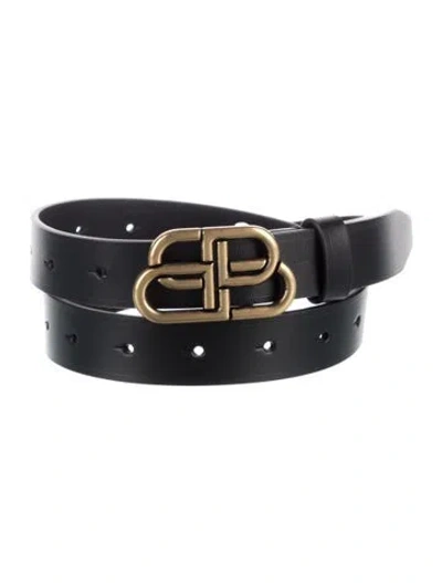 Pre-owned Balenciaga Skinny Leather Belt In Black