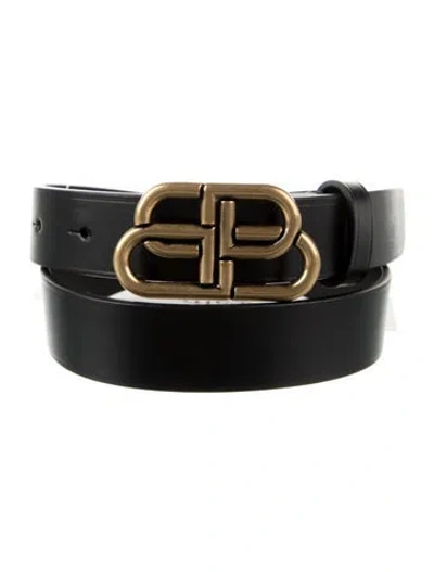 Pre-owned Balenciaga Skinny Leather Belt Kit In Black
