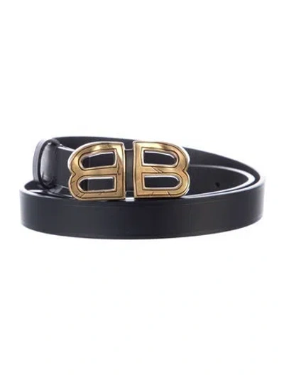 Pre-owned Balenciaga Skinny Leather Belt Kit In Black