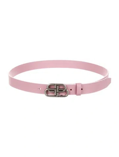Pre-owned Balenciaga Skinny Leather Belt In Pink
