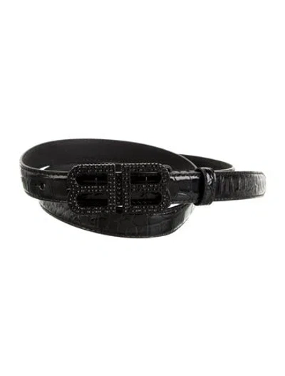 Pre-owned Balenciaga Skinny Leather Belt W/ Tags In Black