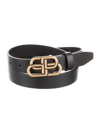 Pre-owned Balenciaga Skinny Leather Belt W/ Tags In Black
