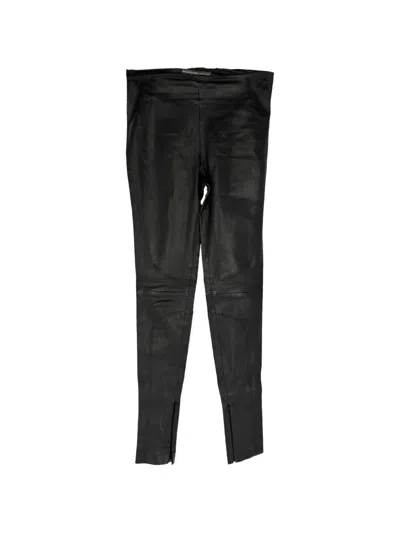 Pre-owned Balenciaga Skinny-leg Leather Trousers In Black