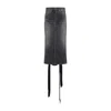 Balenciaga Women Denim Skirt With Laces Interwining