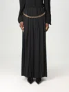 Balenciaga Black Long Pleaded Skirt With Belt In Tech Fabric Woman In Black