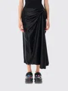 Balenciaga Asymmetric Frayed Gathered Draped Satin Midi Skirt