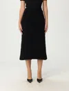 Balenciaga Tweed Midi Skirt In Black