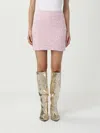 Balenciaga Pink Cotton Blend Tweed Mini Skirt In Pink