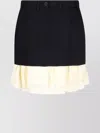 Balenciaga Skirt Belt Loops Button Detail Lace Trim