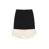 Balenciaga Lace-trimmed Wool Mini Skirt In Black