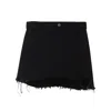 Balenciaga Distressed Asymmetric Mini Skirt In Black